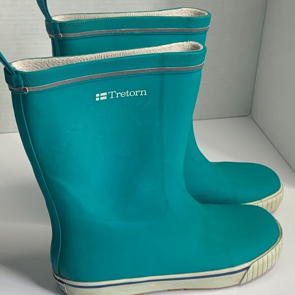Tretorn Womens Fleece Lined Teal Rain Boots - Picture 6 of 6